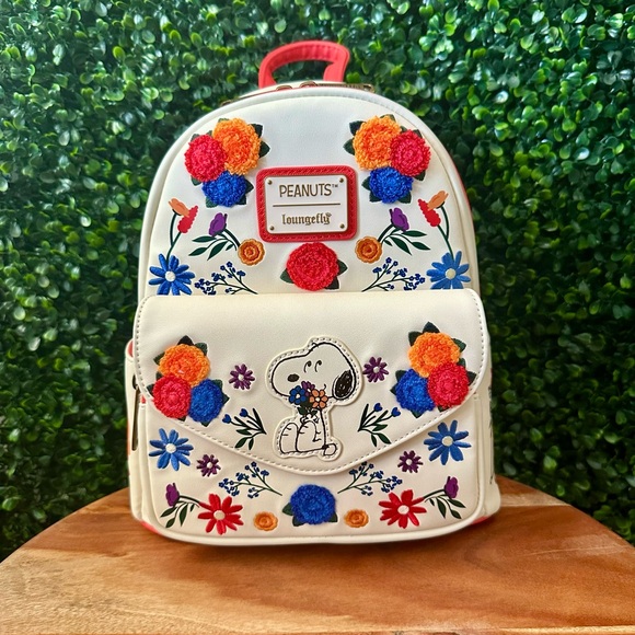 Loungefly Handbags - Loungefly Peanuts Snoopy Floral Mini Backpack